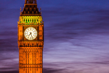 Fototapeta na wymiar London Big Ben Clock Tower and Parliament house at city of Westminster, London, England, Great Britain, UK.