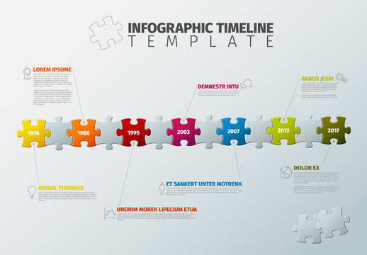 Vector puzzle Infographic timeline template