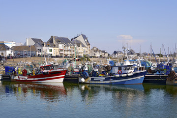 Fishing harbor of La Turballe, a commune in the Loire-Atlantique department in western France. - obrazy, fototapety, plakaty