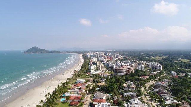 Aerial View of Riviera Sao Lourenco Beach in Sao Paulo, Brazil