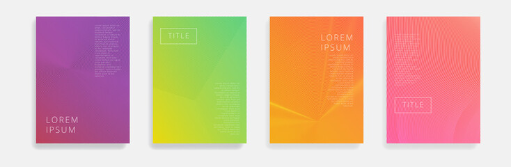 Minimal Vector covers design. Cool halftone gradients. Future geometric template.