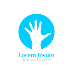 Fototapeta premium Open hand vector logo