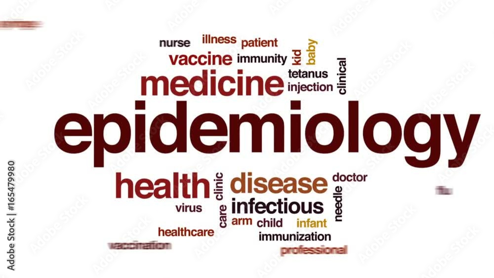 Wall mural Epidemiology animated word cloud, text design animation.