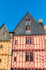     ﻿Vannes, Brittany, old timbered houses in France 
