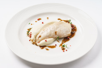 chicken with mashed potato