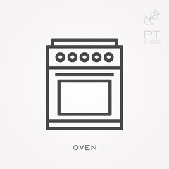 Line icon oven