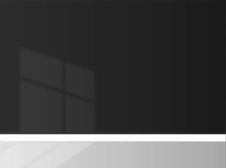 Obraz premium black wall an empty background With the shadow of window vector art illustration