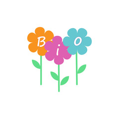 Bio logo flowers. Bio vector logo design template. Eco concept symbol icon. Company logo, business emblem