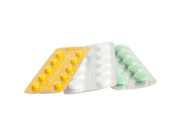 Tablets in blister packs, studio picture
