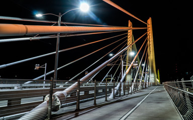 Tilikum Crossing at night in portland OR