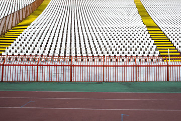 White seats on the stadium