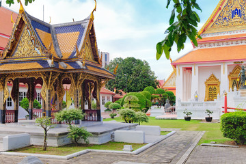 Naklejka premium Classical Thai architecture in National Museum. It is the main branch museum of the National Museums in Thailand and also the largest museum in Southeast Asia.