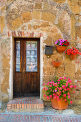 Fototapeta na wymiar Doors detail from the medieval town Sovana
