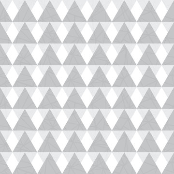 Vector silver grey geometric triangles seamless repeat pattern background. Perfect for modern fabric, wallpaper, wrapping, stationery, home decor projects.