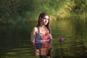 Bloody Female in water