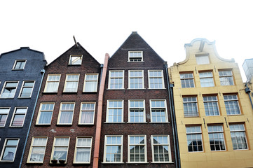 Fototapeta na wymiar Amsterdam, Holland, Europe - buildings facade in the city center