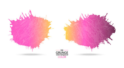 Set of abstract backgrounds for text. Gradient, texture. The effect of watercolors. Pink spots, splashes.