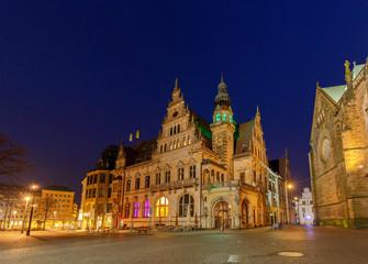 Fototapeta na wymiar Bremen. The central market square. Town Hall.