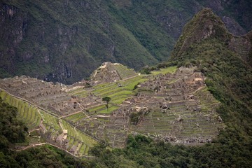 Fototapeta na wymiar Panorama on the Machu Picchi from la 