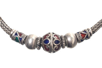 enamel bracelet in Thai ancient style isolated on white background