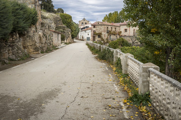 a road through Anguita town, Guadalajara, Spain