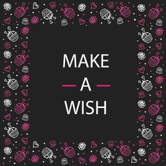 card make a wish candy flowers and dots, Doodle