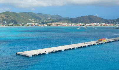 Simpson Bay and Great Bay - Philipsburg Sint Maarten ( Saint Martin ) - Caribbean tropical island