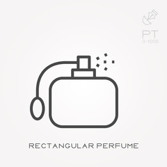 Line icon rectangular perfume