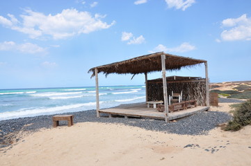 Abris plage en bois Boa Vista Cap Vert