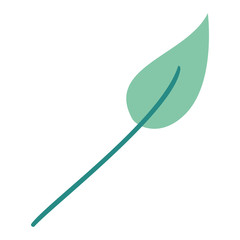 green light color of lanceolate leaf plant vector illustration