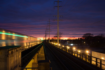 Fototapeta premium Railroad Night Station