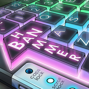 ban hammer administrator moderator  keyboard button