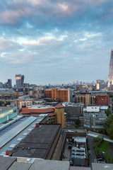 Obraz premium Amazing Sunset panorama from Tate modern Gallery to city of London, England, Great Britain