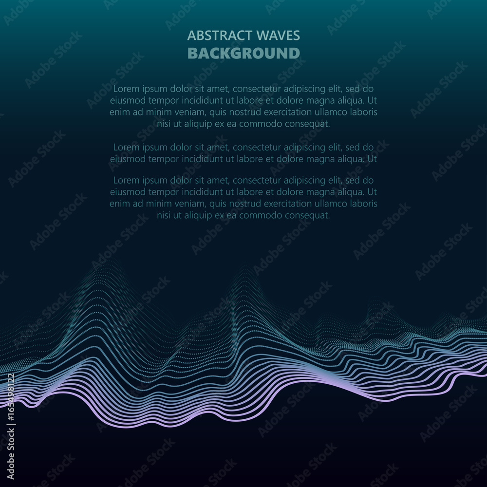 Poster abstract waves. transparent wave. vector