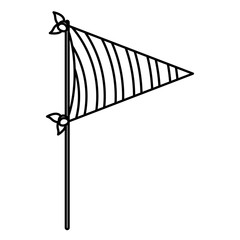 Obraz premium monochrome silhouette of decorative flags party with radial lines inside for celebration vector illustration