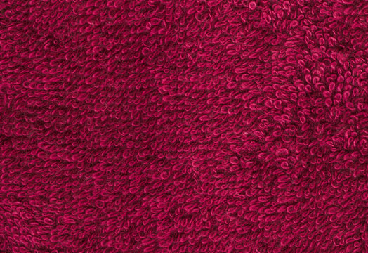 Terrycloth red, closeup fabric texture background. High resolution