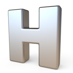 Metal font LETTER H 3D