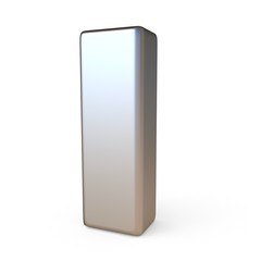 Metal font LETTER I 3D