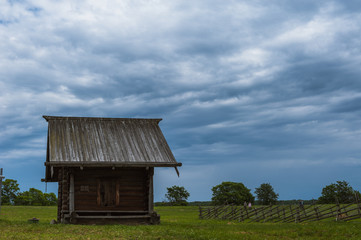 Kizhi Island, Russia. Ancient wooden religious architecture. Summer landscape