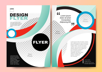 Colorful Curve Poster Brochure Flyer design Layout vector template in A4 size, sweet enjoy concept