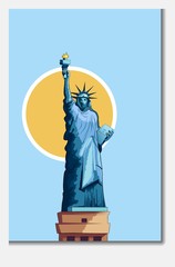 Obraz premium Architecture monument Statue of Liberty poster vector