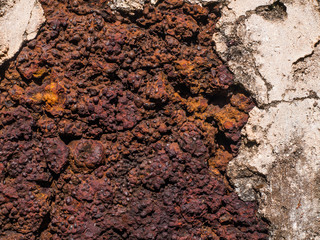 detail of ancient brick wall. Grunge Distorted Brick wall. old brick wall texture. Texture background surface broken brick wall cement