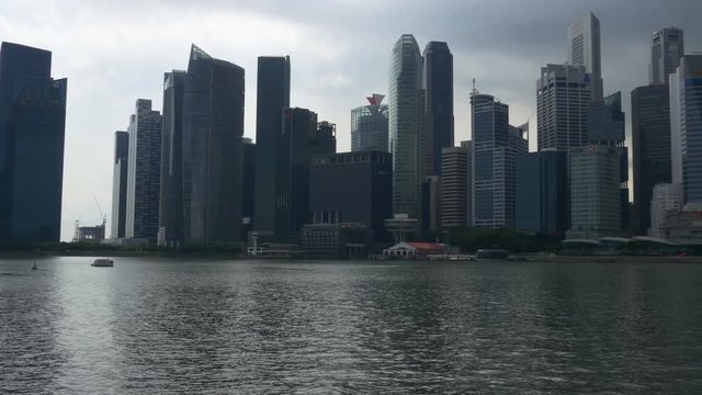 singapore day time marina bay museum bay downtown panorama 4k 

