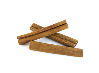 Cinnamon Sticks on White Background