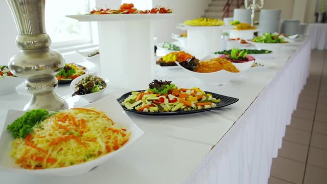 buffet: salads are nice on the table.