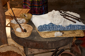 Obraz na płótnie Canvas Cotton used in the elaboration of textiles