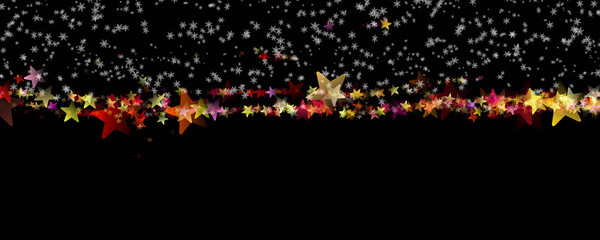 Wonderful Christmas panorama background design illustration with stars and snowflakes