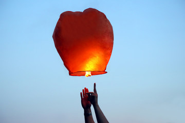 start in the sky paper fire lantern © photosaint
