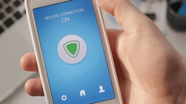 Turning on secure connection mode on the smartphone for secure internet surfing