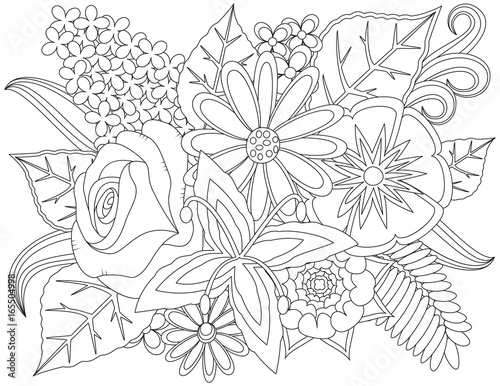 "Floral doodle coloring page." Stock image and royalty-free vector files on Fotolia.com - Pic